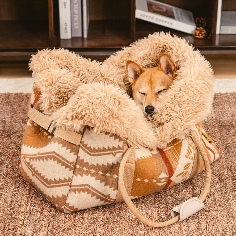 Safety Large Reversible All-Season Indie Boho Pet Carrier and Dog Snuggle Sleeping Bag - Wondernap