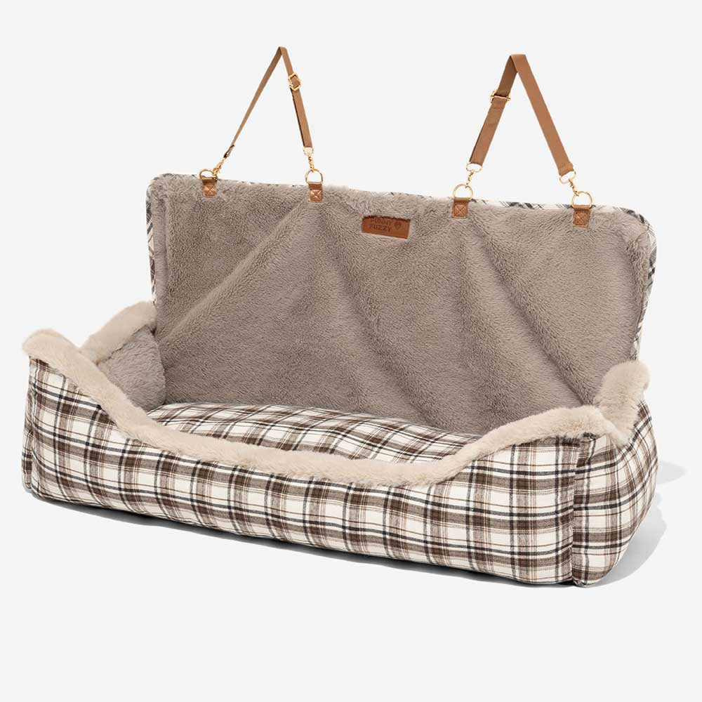 Pet Safety Large Classic Fluffy Booster Dog Car Seat-Keep Secure