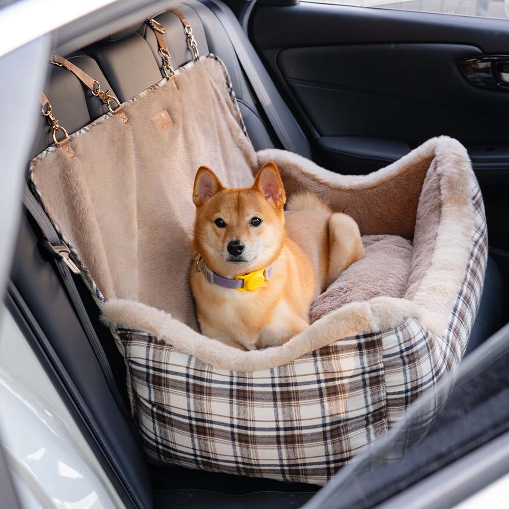 Pet Safety Large Classic Fluffy Booster Dog Car Seat-Keep Secure