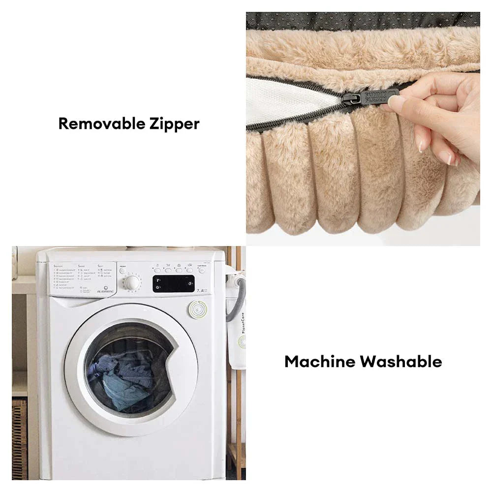 Pet Plush Warmth Removable Orthopedic Wedge Bolster Dog Sofa Bed - CozySlope