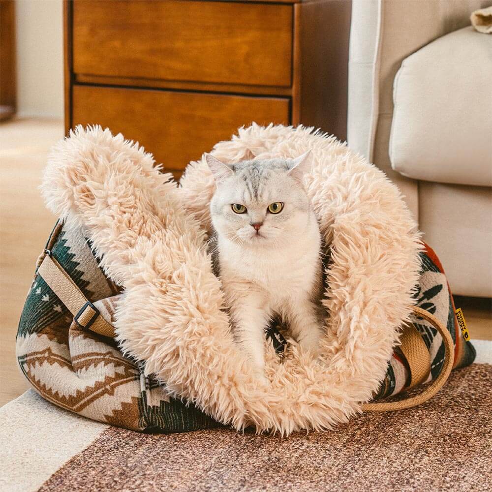 Safety Large Reversible All-Season Indie Boho Pet Carrier and Dog Snuggle Sleeping Bag - Wondernap