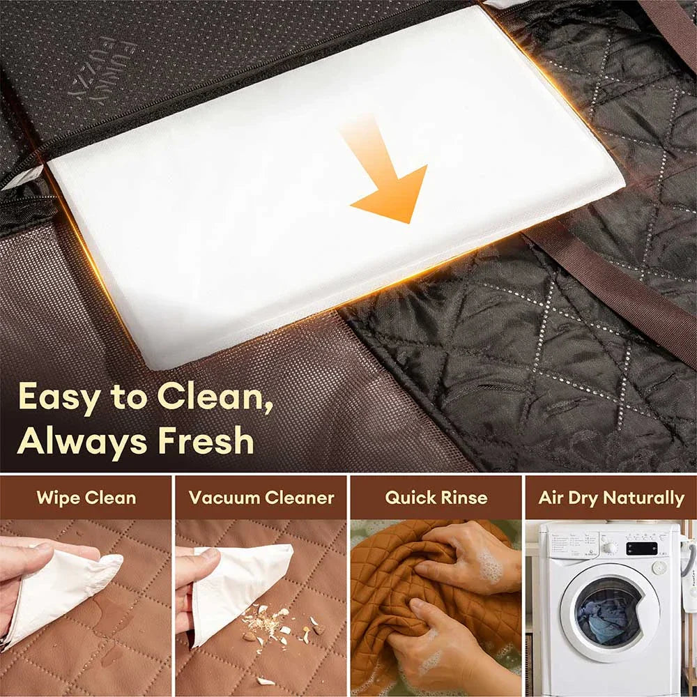 Pet Safety Sofa Premium Faux Leather Water-repellent Hammock Dog Car Seat Cover - RideProtector