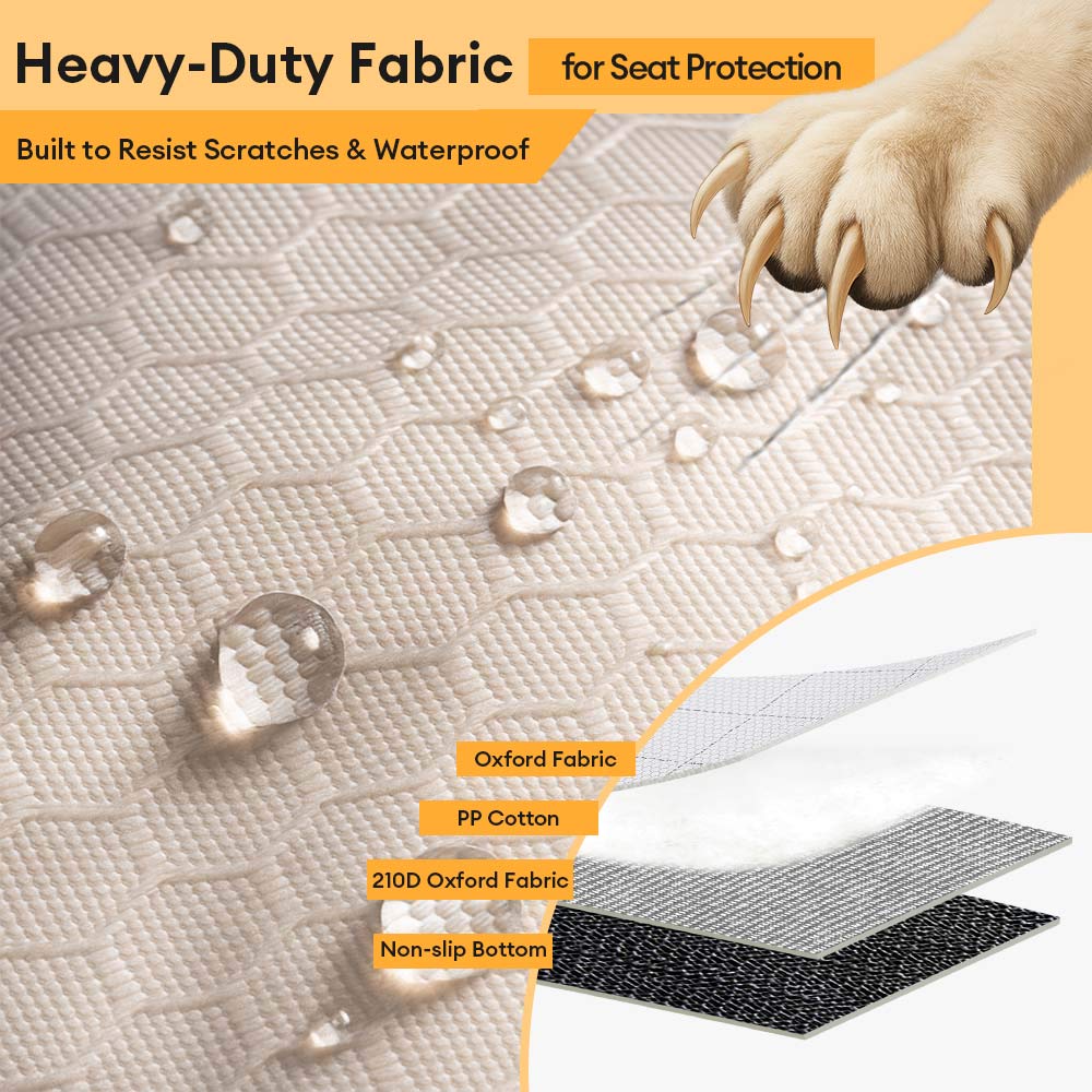 Safety Sofa Waterproof Multi-Use Car Dog Seat Cover – Convertible Back Seat Protector for Pets