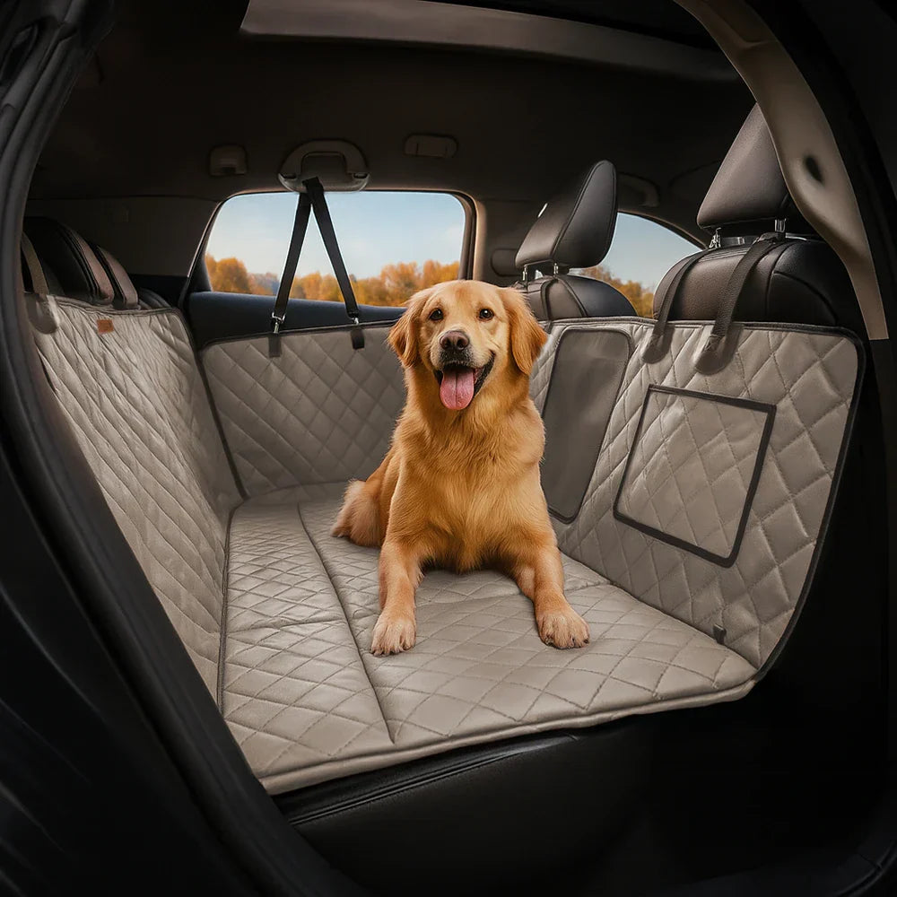 Pet Safety Sofa Premium Faux Leather Water-repellent Hammock Dog Car Seat Cover - RideProtector