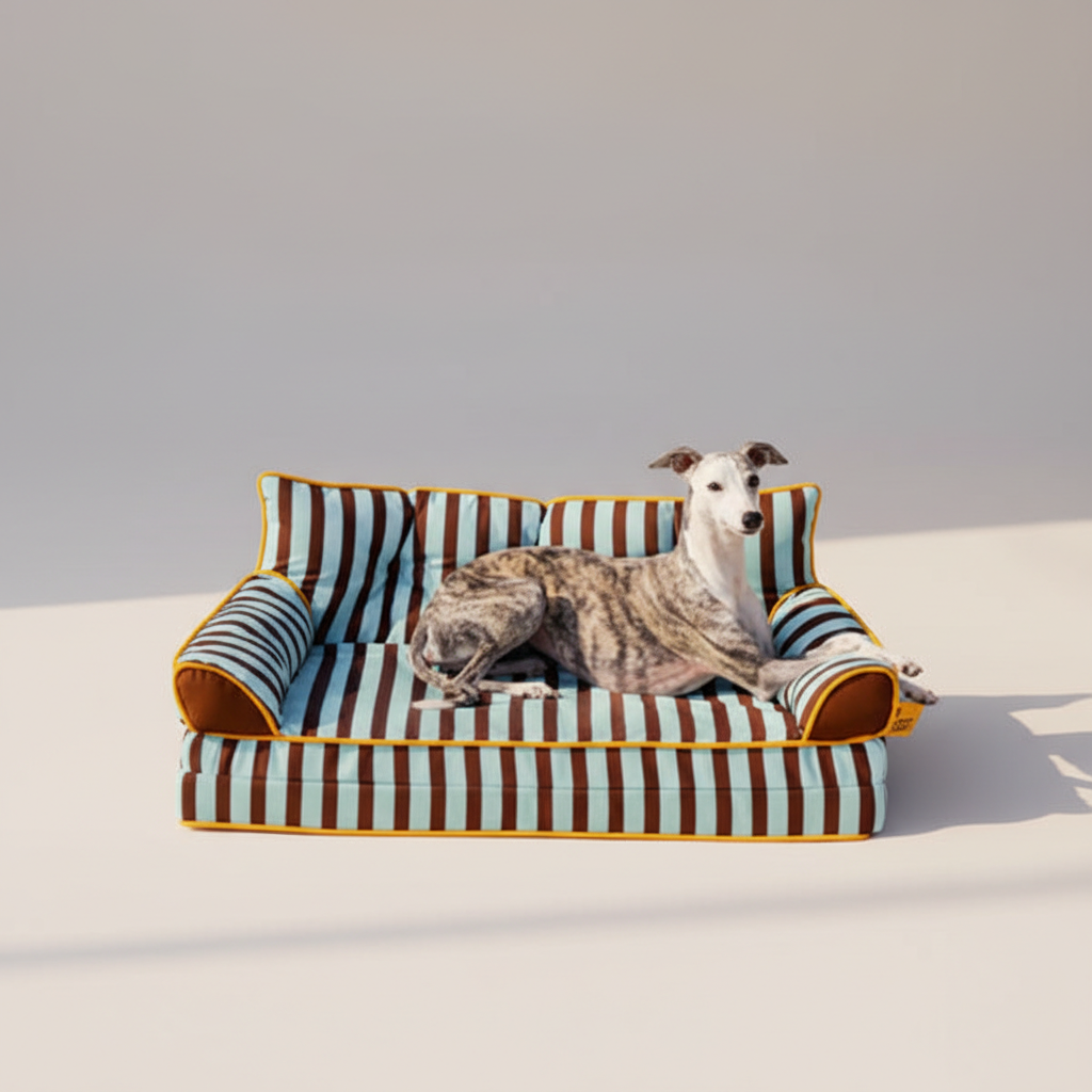 Pet Stripe Waterproof Foldable Large Dog Sofa Bed - Sunny Siesta