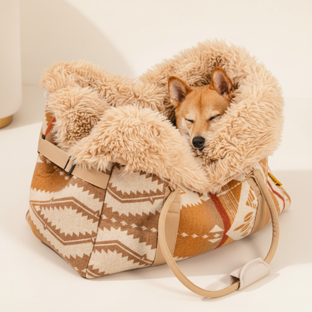 Safety Large Reversible All-Season Indie Boho Pet Carrier and Dog Snuggle Sleeping Bag - Wondernap