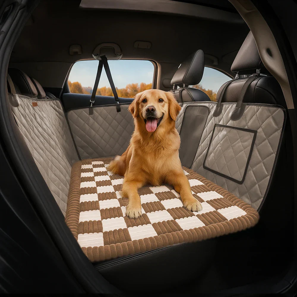 Pet Safety Sofa Premium Faux Leather Water-repellent Hammock Dog Car Seat Cover - RideProtector