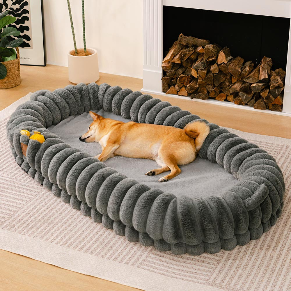 Pet Creamy Plush Super Large Donut Human Dog Bed - Cuddle Cradle