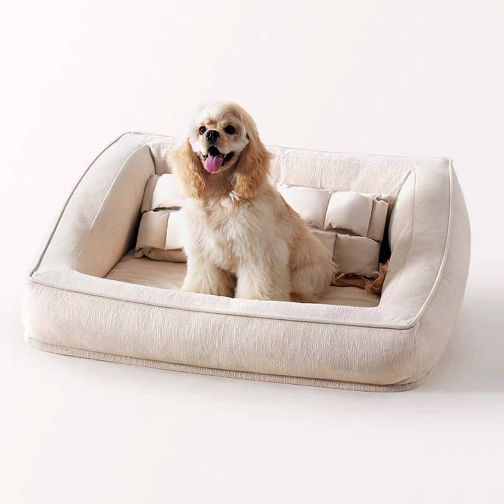 Pet Comfort Orthopedic Support Dog Sofa Bed with Pillows