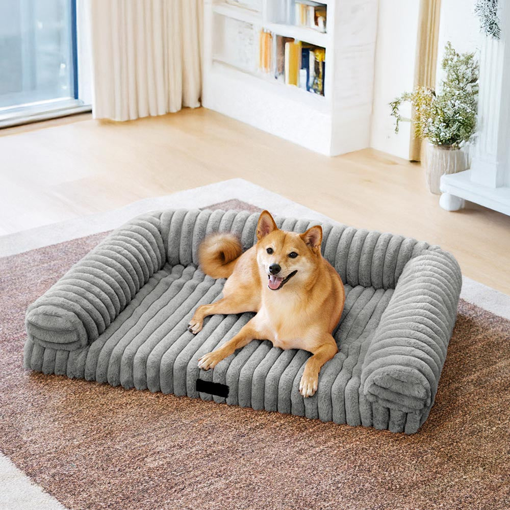 Pet Cream Fluffy Comfort Orthopedic Dog and Cat Sofa Bed