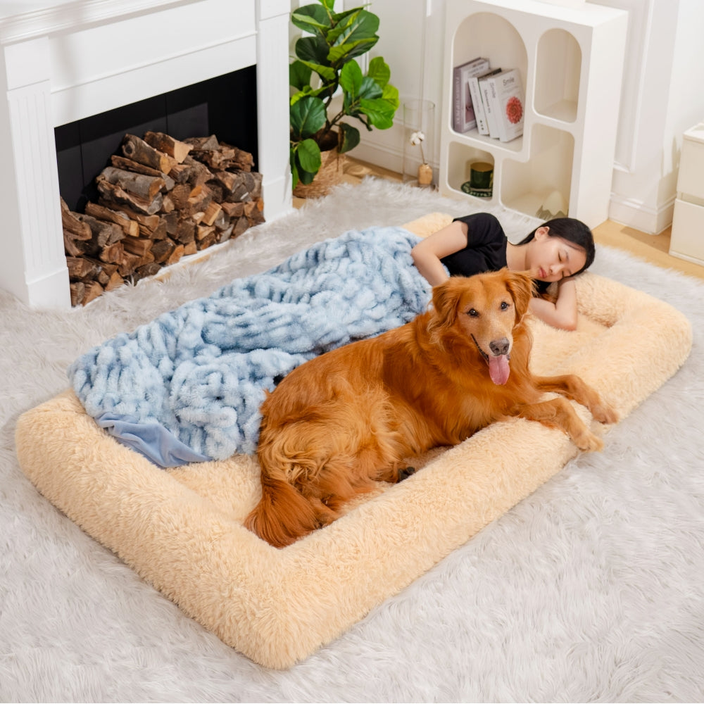 Pet Luxury Super Large Sleep Deeper Oval Bed Human Dog Bed