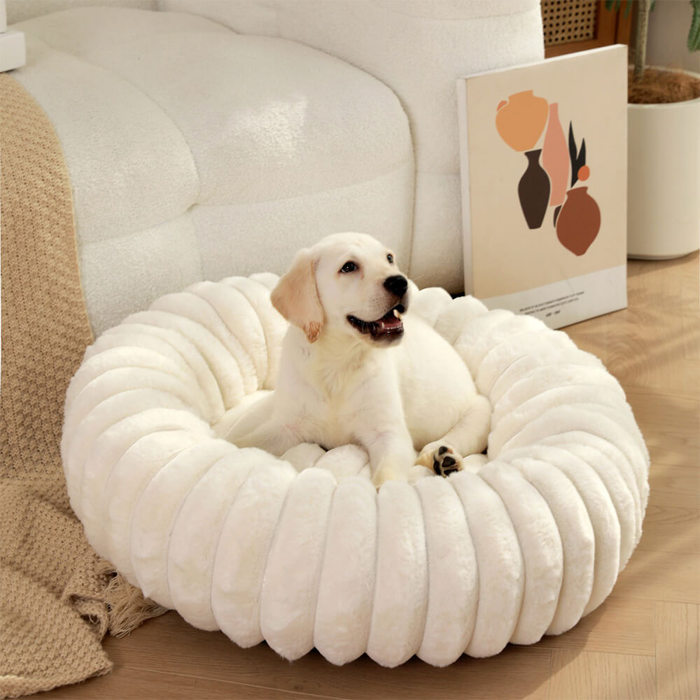 Pet Ultra-Soft Plush Round Donut Support Dog & Cat Bed