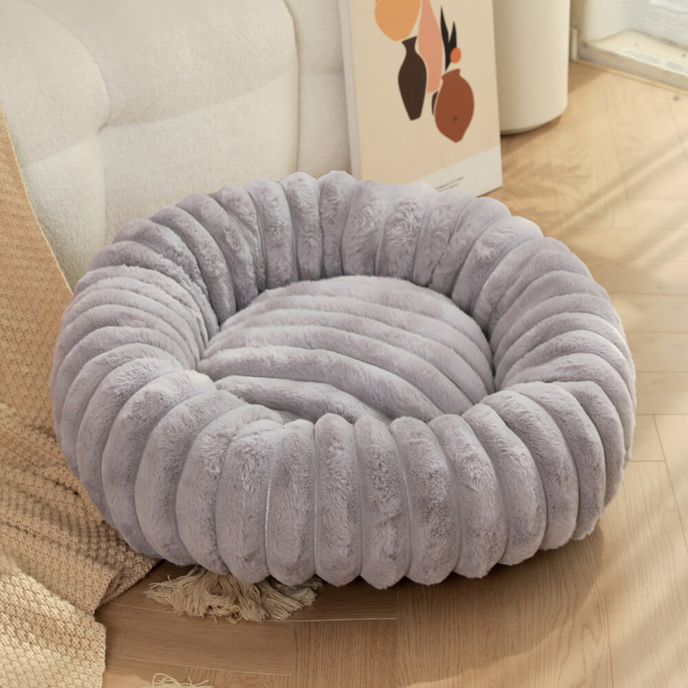 Pet Ultra-Soft Plush Round Donut Support Dog & Cat Bed