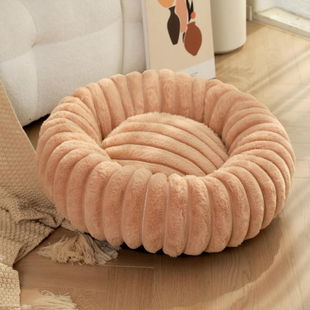 Pet Ultra-Soft Plush Round Donut Support Dog & Cat Bed