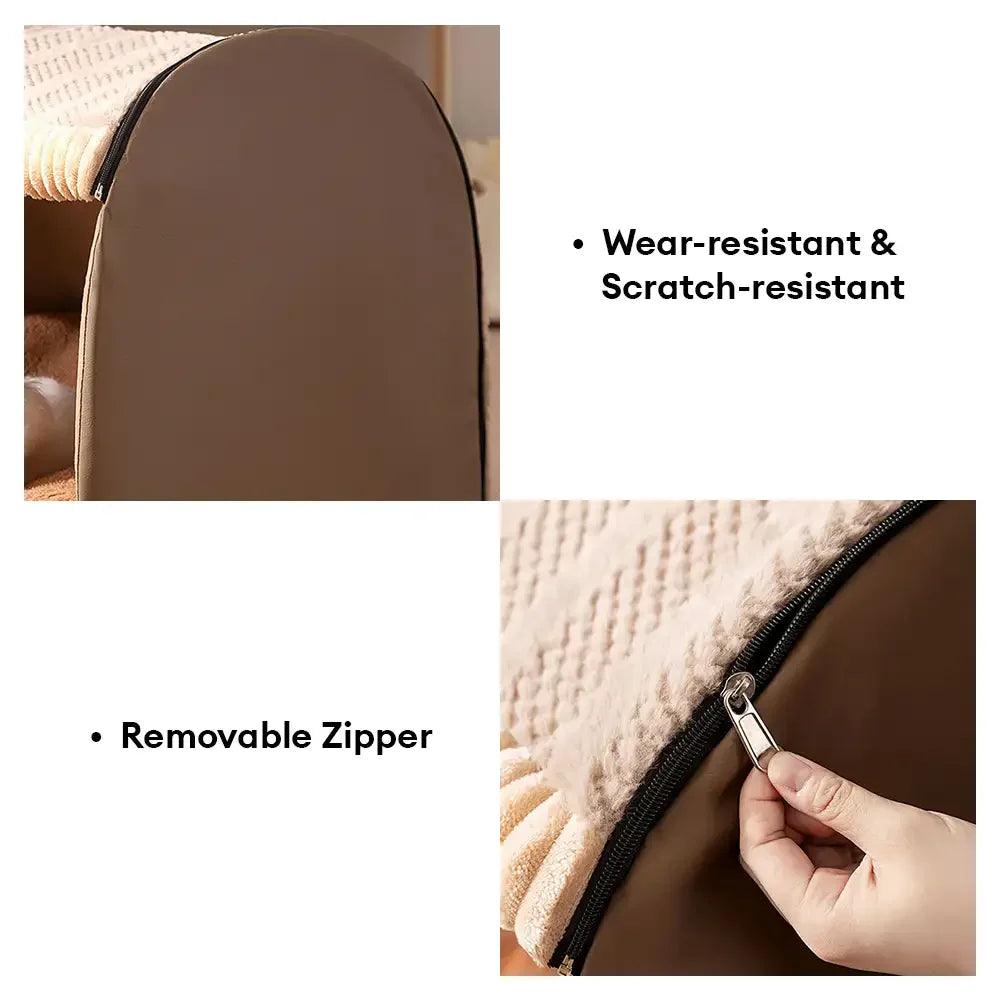 Pet Cozy Cabin Portable Semi-Enclosed Dog Bed with Roof Warming And Durable