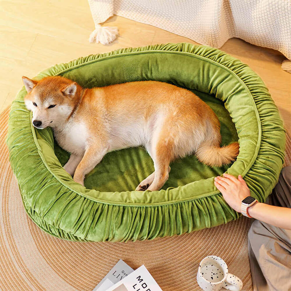 Pet Oval Orthopedic Support Cozy Sleeping Detachable Dog & Cat Bed