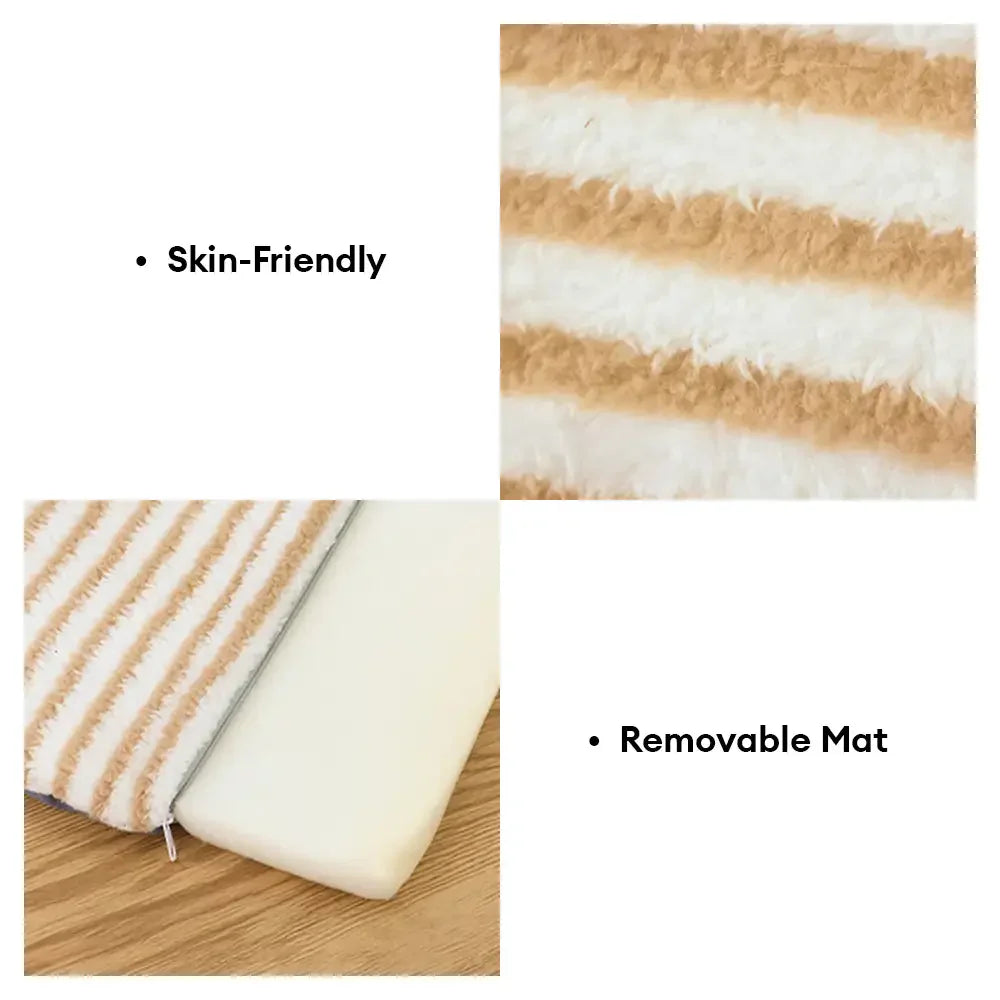 Pet Striped Cave-Style Warm Deep Sleeping Snug Cat Cave Dog House