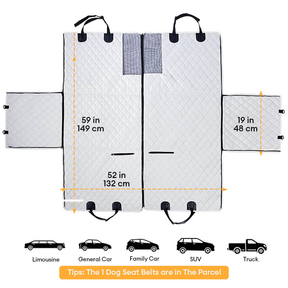 Safety Sofa Waterproof Multi-Use Car Dog Seat Cover – Convertible Back Seat Protector for Pets