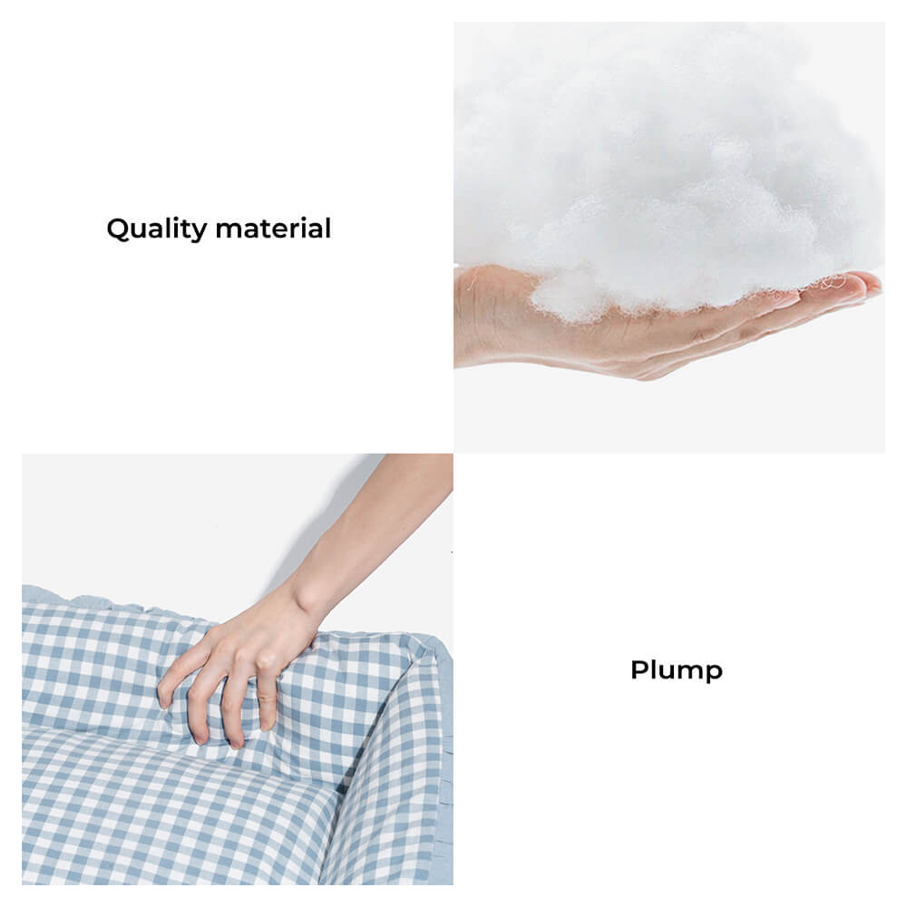 Pet Fashion Ruffle Plaid Detachable Warm Dog & Cat Bed