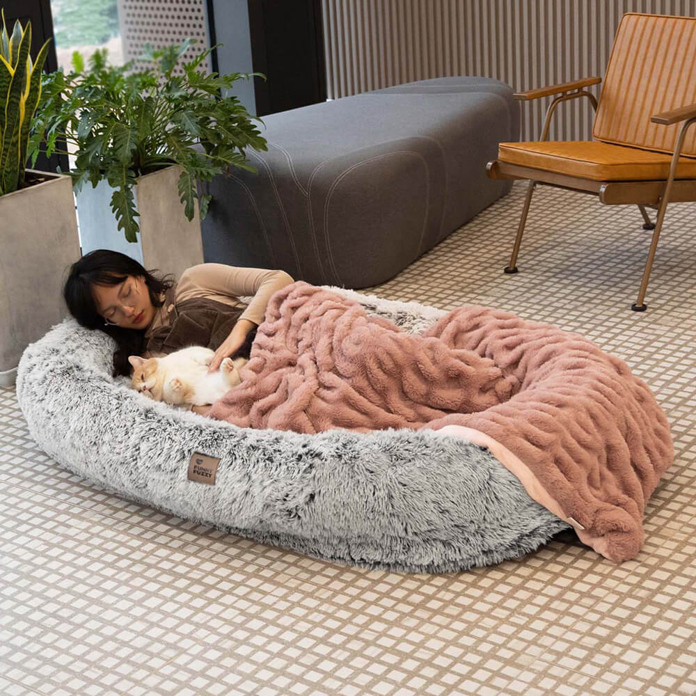 Pet Luxury Super Large Sleep Deeper Oval Bed Human Dog Bed