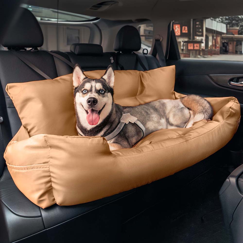 Pet Travel Bolster Safety Waterproof Medium Large Dog Car Back Seat Bed