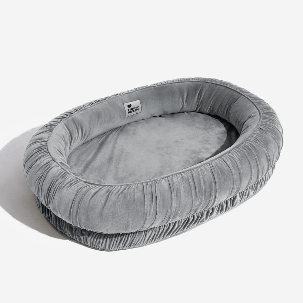 Pet Oval Orthopedic Support Cozy Sleeping Detachable Dog & Cat Bed