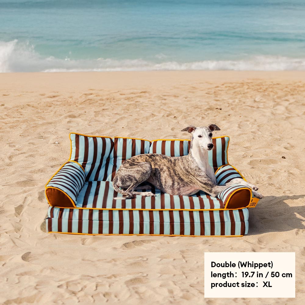 Pet Stripe Waterproof Foldable Large Dog Sofa Bed - Sunny Siesta