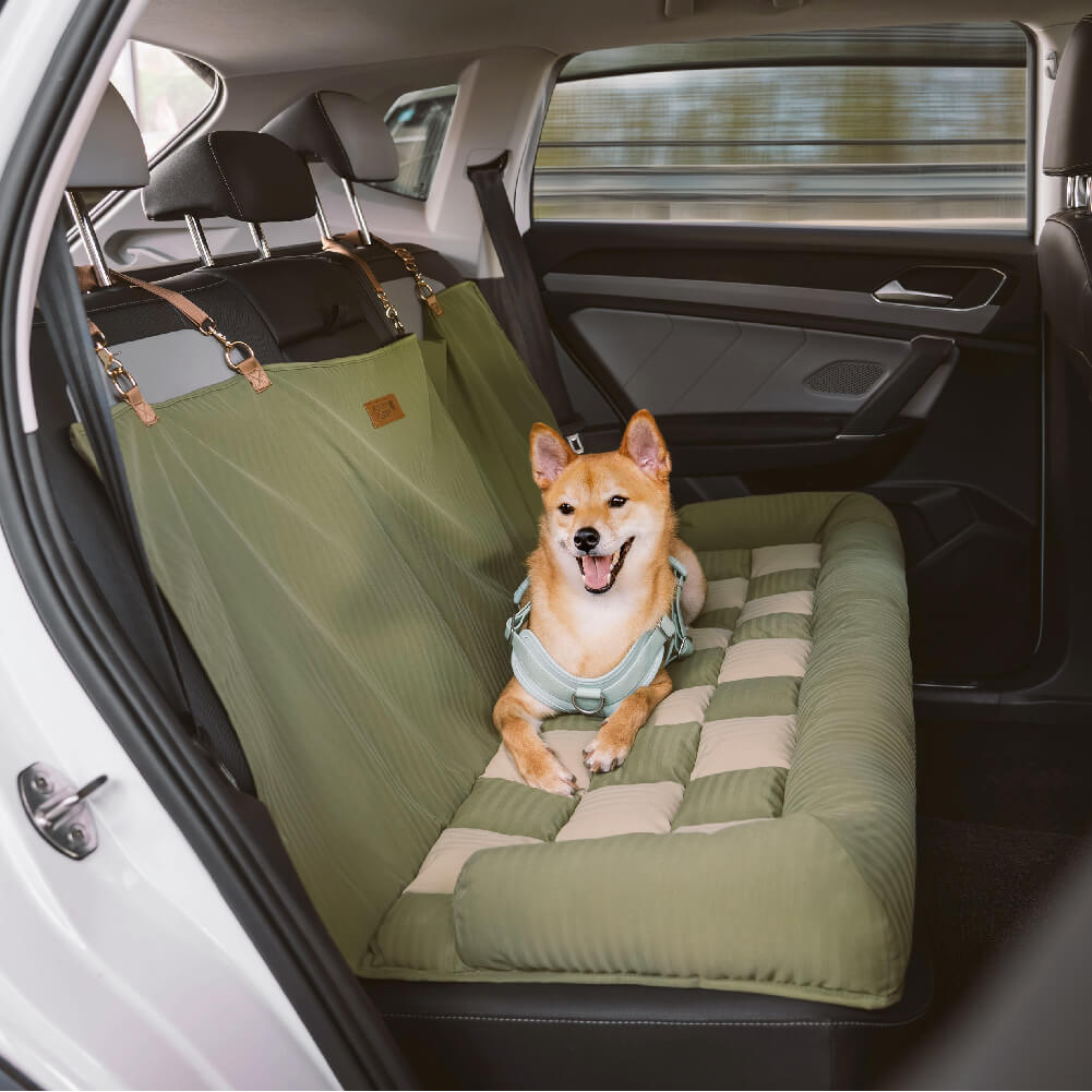 Pet Travel Bolster Safety Back Seat Large Dog Car Seat Bed - Chessboard Lounge