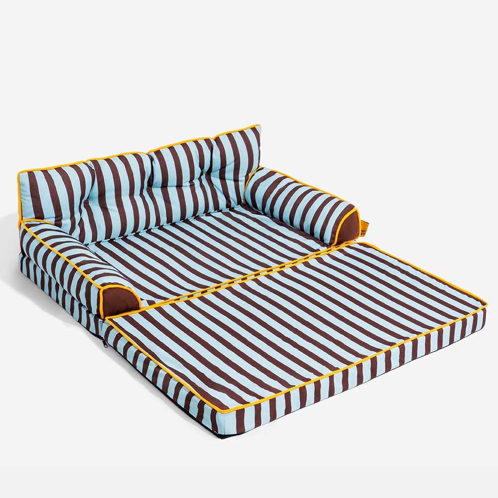 Pet Stripe Waterproof Foldable Large Dog Sofa Bed - Sunny Siesta