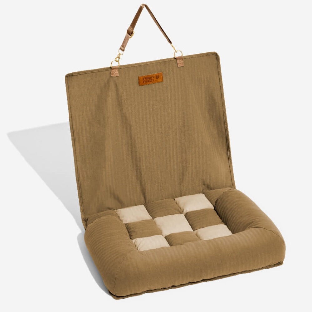 Pet Travel Bolster Safety Back Seat Large Dog Car Seat Bed - Chessboard Lounge