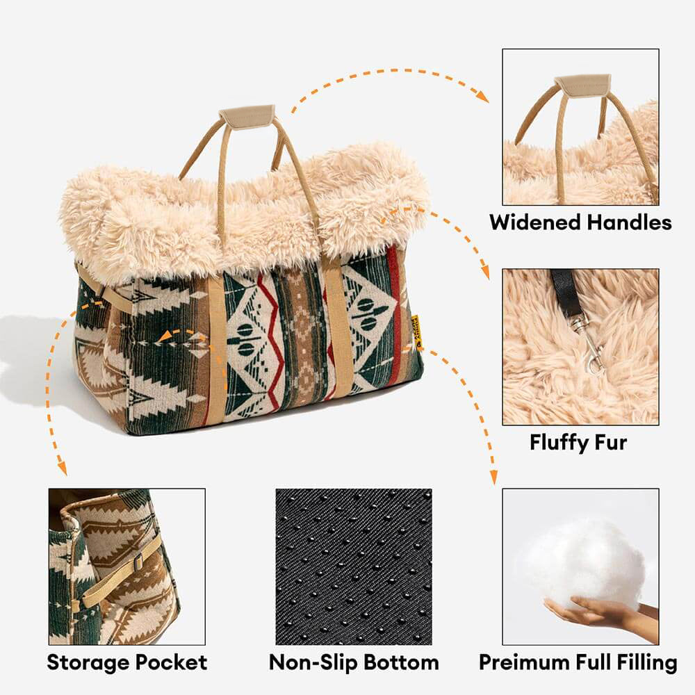 Safety Large Reversible All-Season Indie Boho Pet Carrier and Dog Snuggle Sleeping Bag - Wondernap