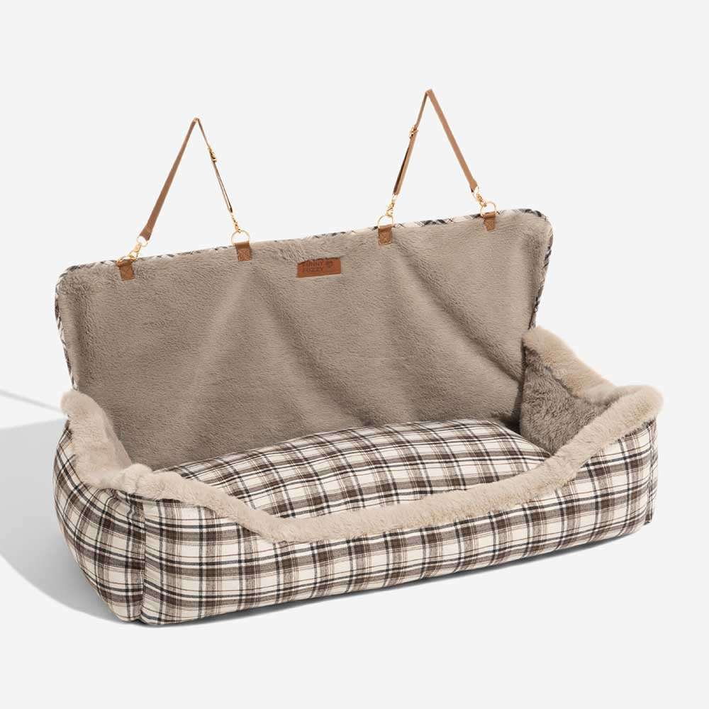 Pet Safety Large Classic Fluffy Booster Dog Car Seat-Keep Secure