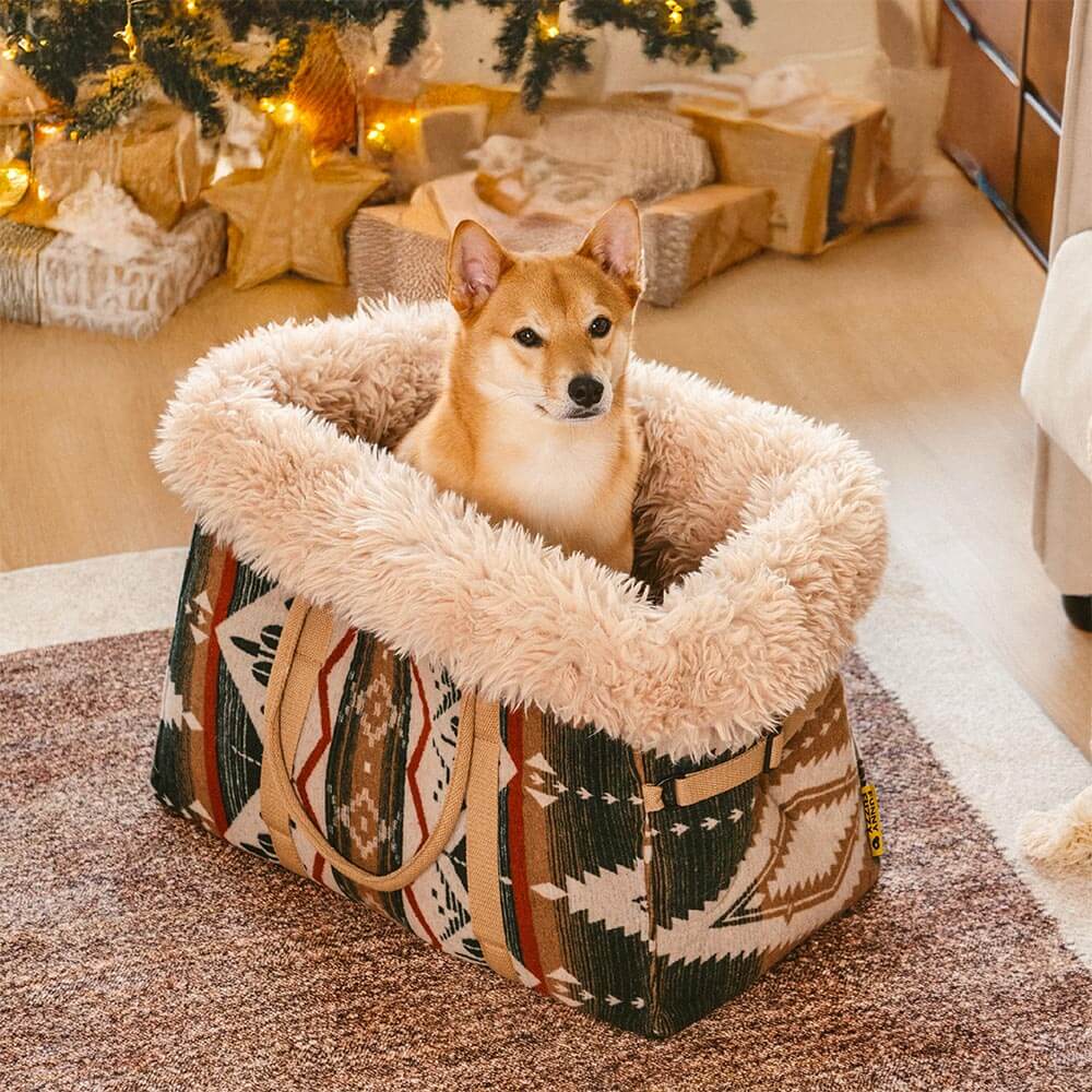 Safety Large Reversible All-Season Indie Boho Pet Carrier and Dog Snuggle Sleeping Bag - Wondernap