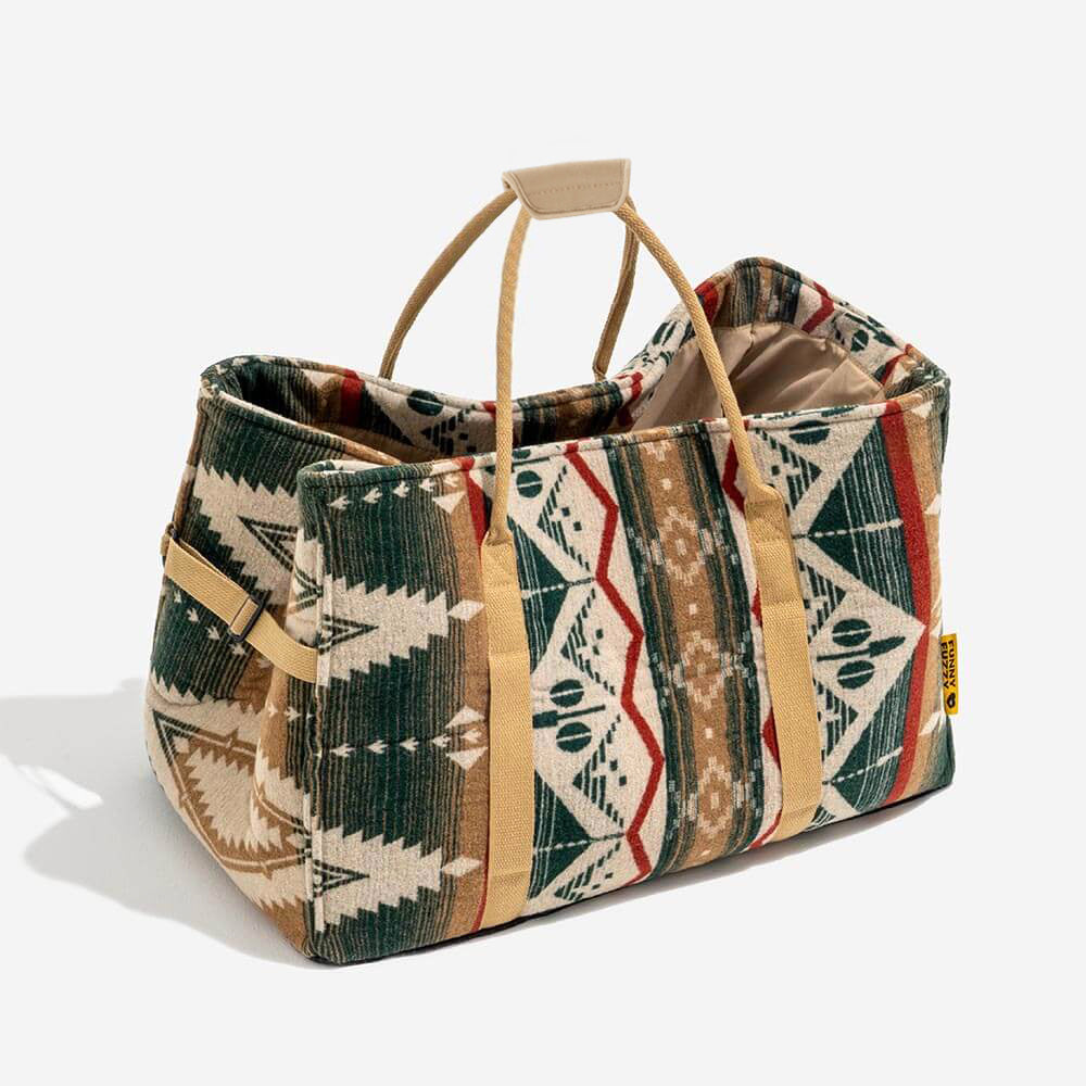 Safety Large Reversible All-Season Indie Boho Pet Carrier and Dog Snuggle Sleeping Bag - Wondernap