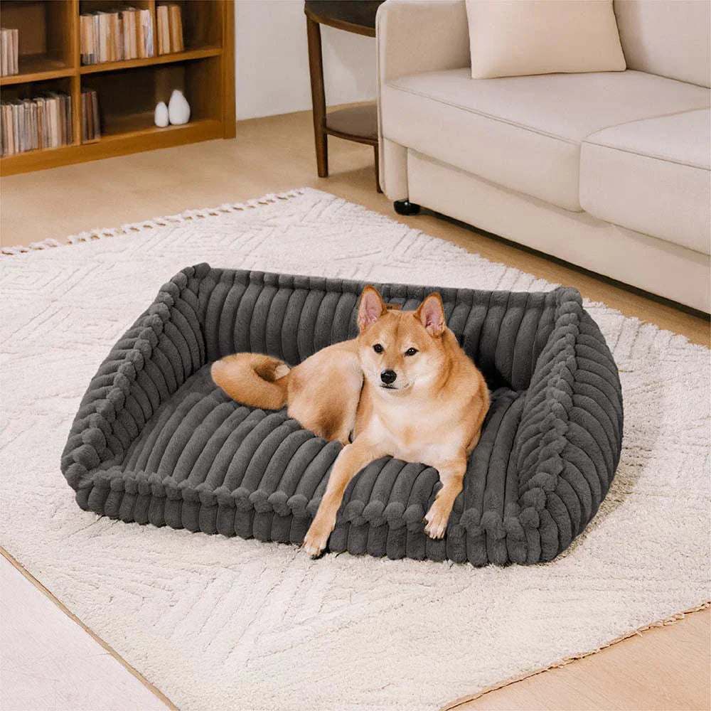 Pet Plush Warmth Removable Orthopedic Wedge Bolster Dog Sofa Bed - CozySlope