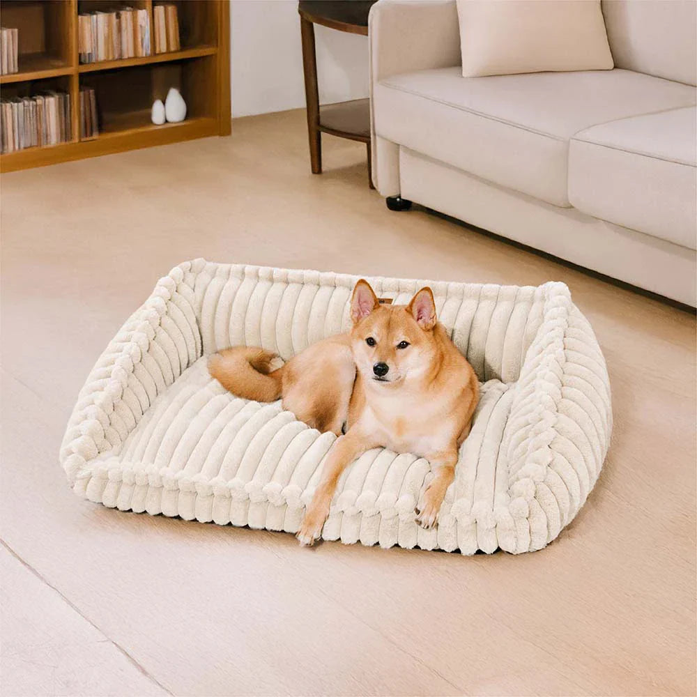 Pet Plush Warmth Removable Orthopedic Wedge Bolster Dog Sofa Bed - CozySlope