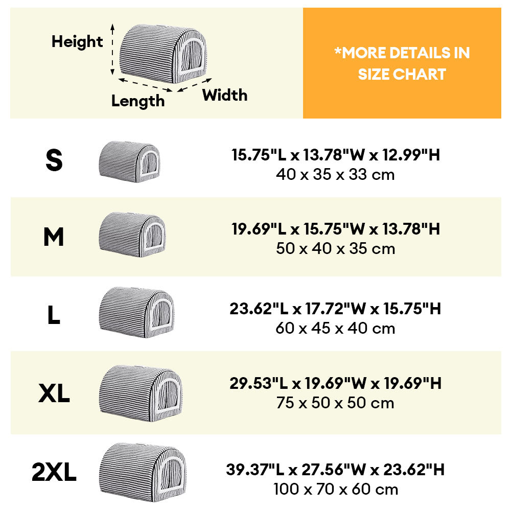 Pet Striped Cave-Style Warm Deep Sleeping Snug Cat Cave Dog House