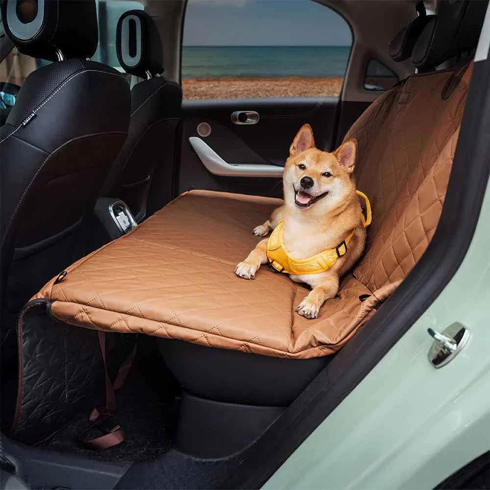 Pet Safety Sofa Premium Faux Leather Water-repellent Hammock Dog Car Seat Cover - RideProtector