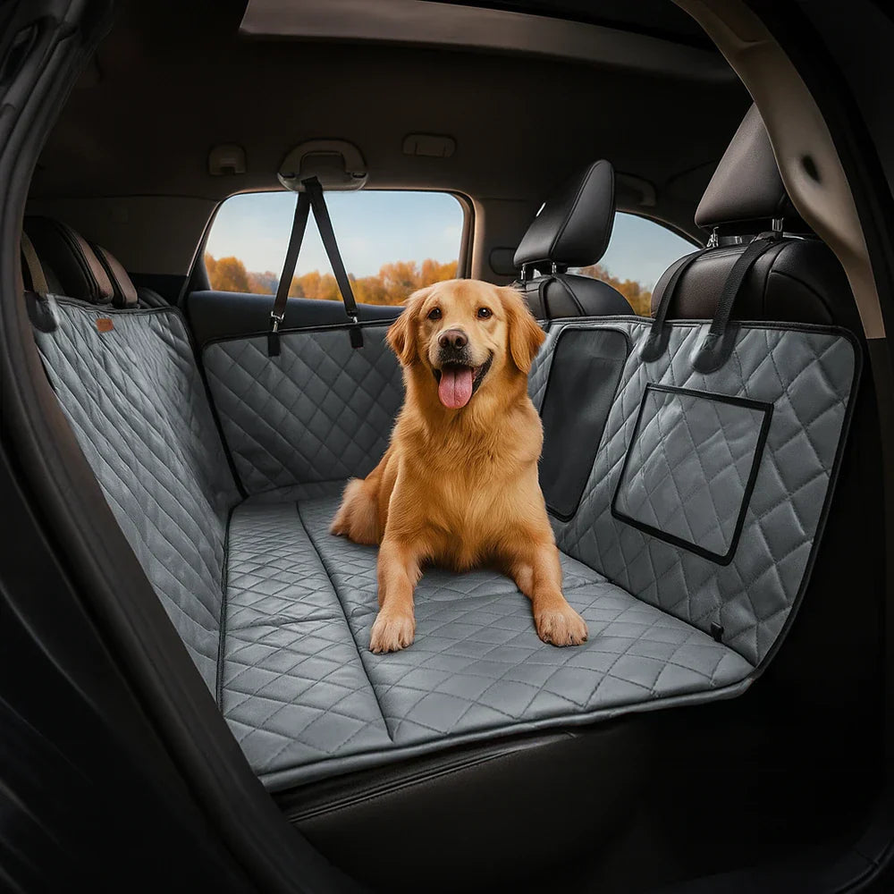Pet Safety Sofa Premium Faux Leather Water-repellent Hammock Dog Car Seat Cover - RideProtector