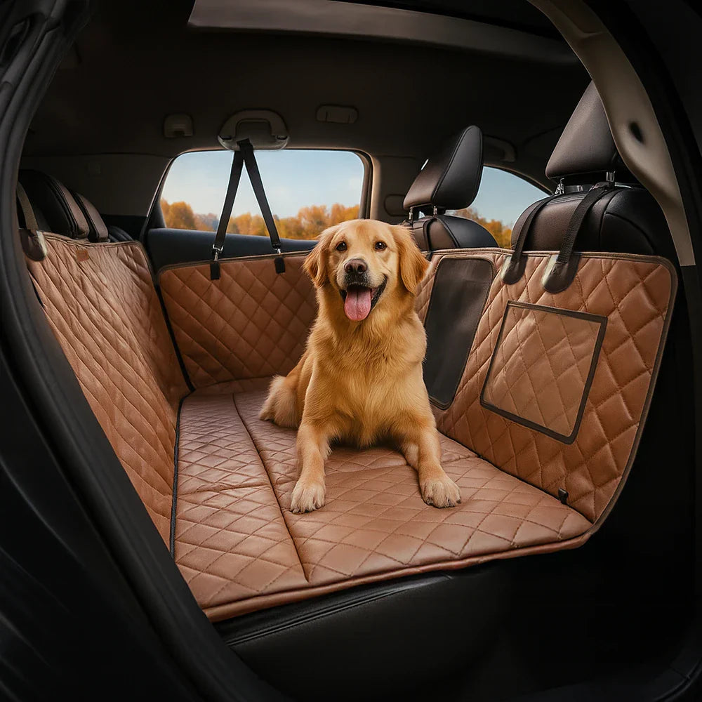 Pet Safety Sofa Premium Faux Leather Water-repellent Hammock Dog Car Seat Cover - RideProtector
