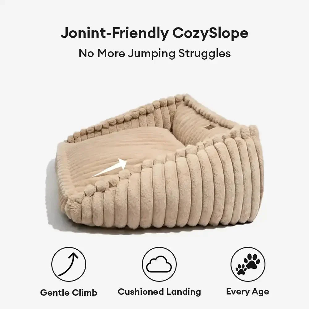 Pet Plush Warmth Removable Orthopedic Wedge Bolster Dog Sofa Bed - CozySlope