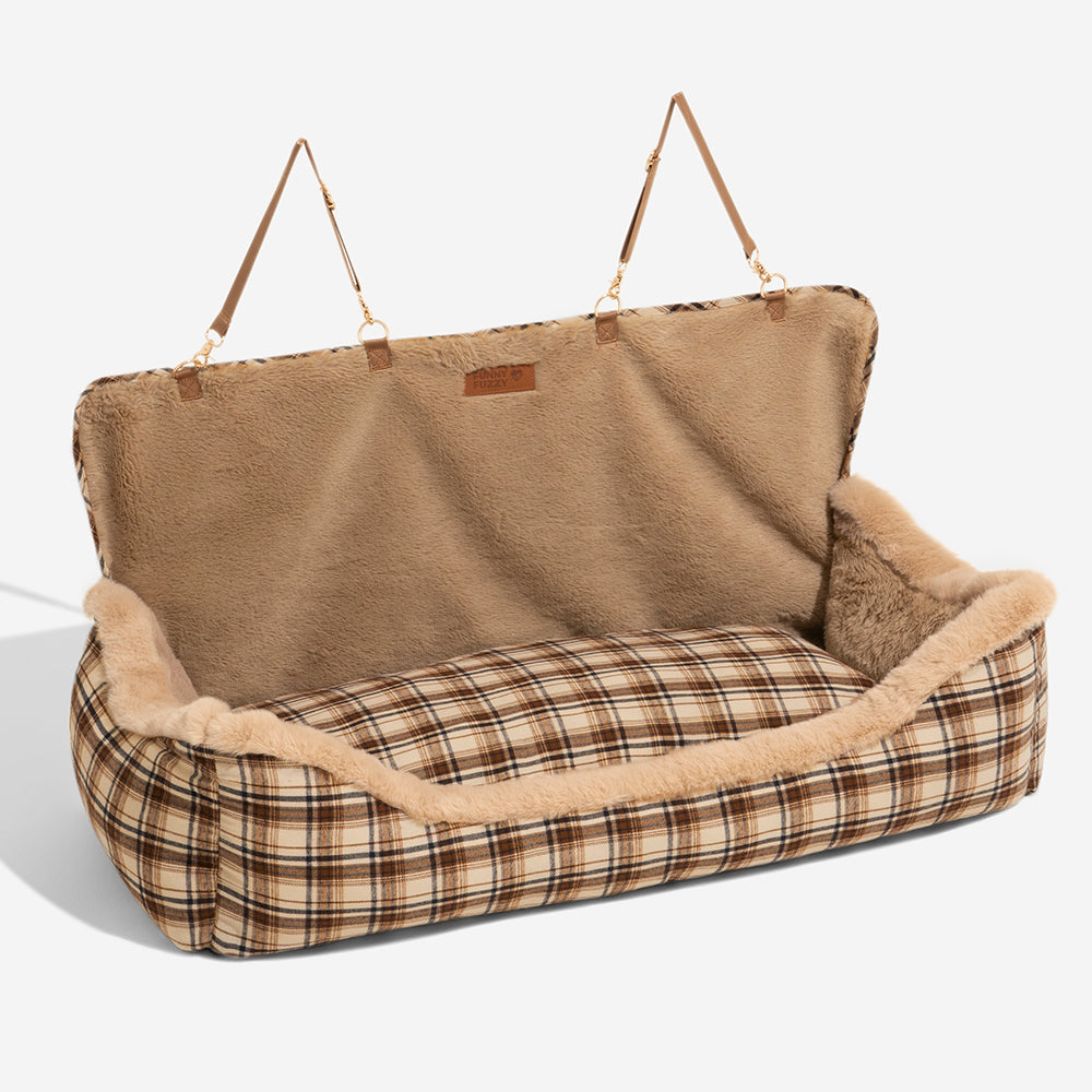 Pet Safety Large Classic Fluffy Booster Dog Car Seat-Keep Secure