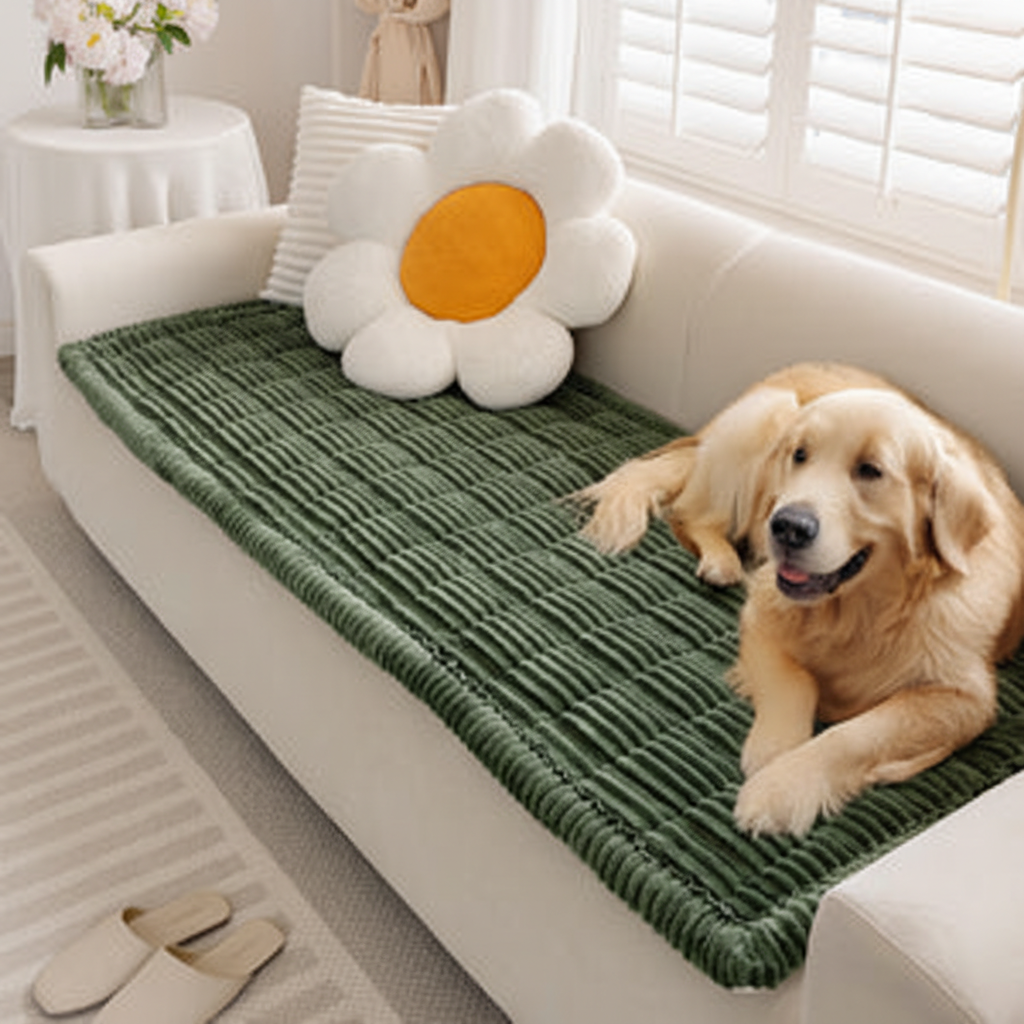 Lazy Soft Flannel Breathable Pet Mat Non-slip Couch Cover