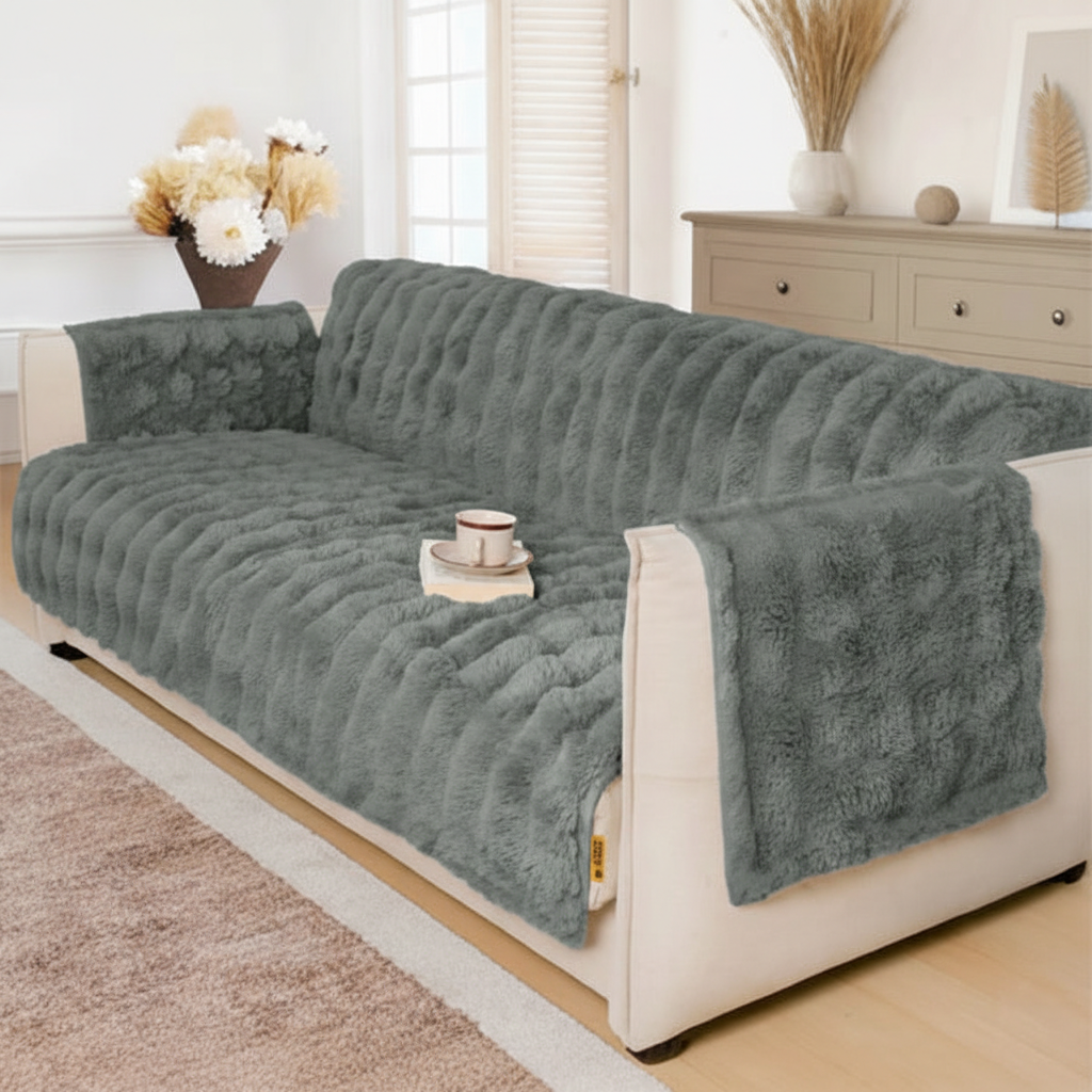 Water-resistant Fluffy Soft Furniture Protector Couch Cover-EverDry