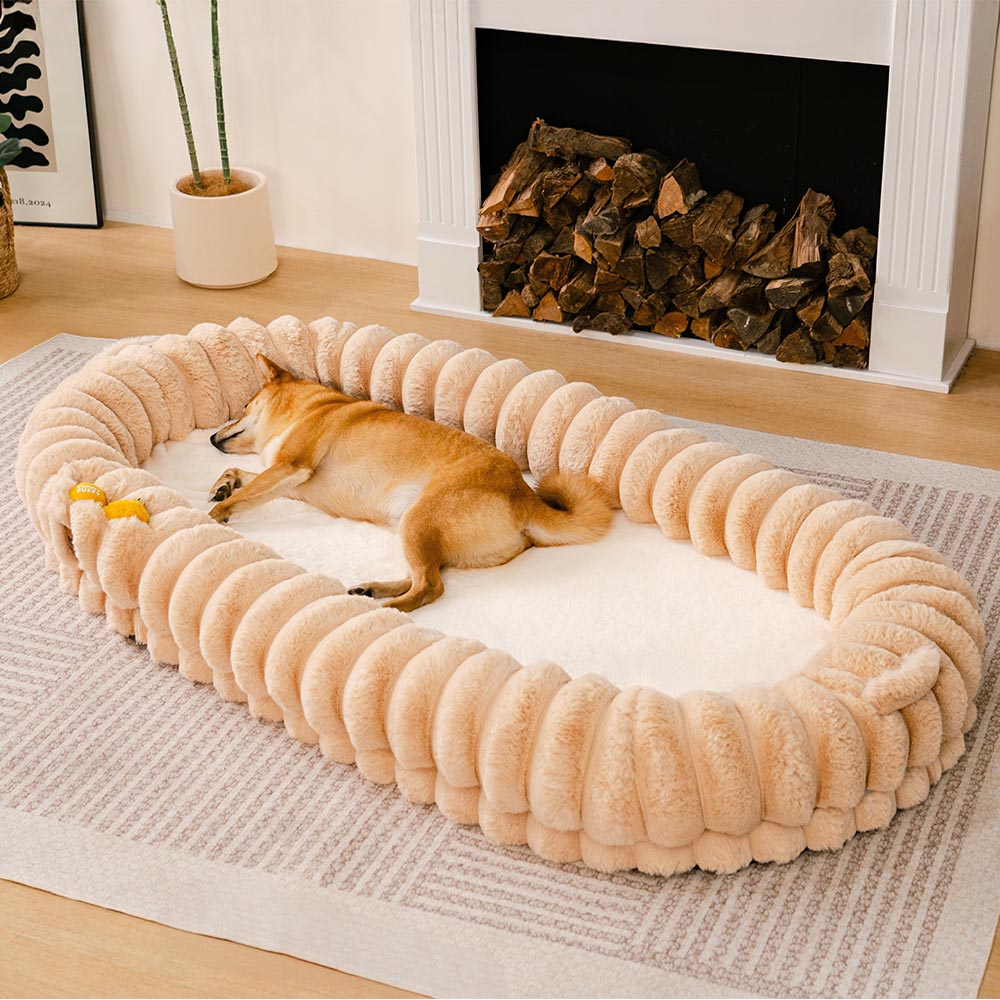 Pet Creamy Plush Super Large Donut Human Dog Bed - Cuddle Cradle