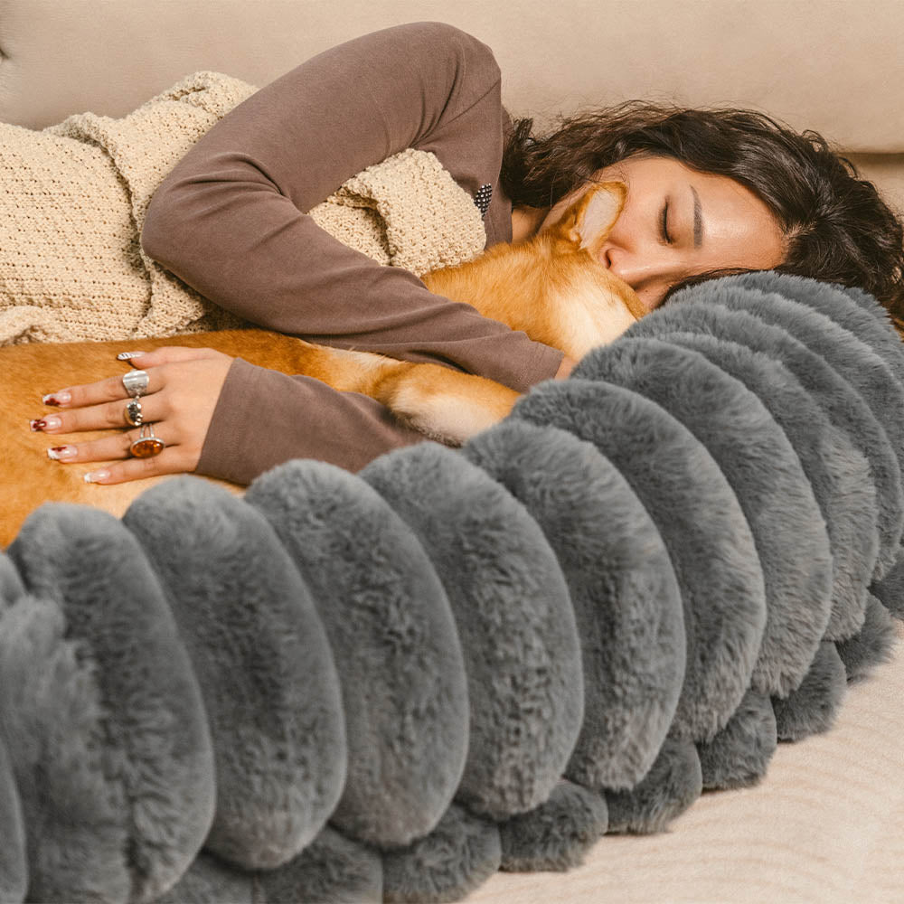 Pet Creamy Plush Super Large Donut Human Dog Bed - Cuddle Cradle