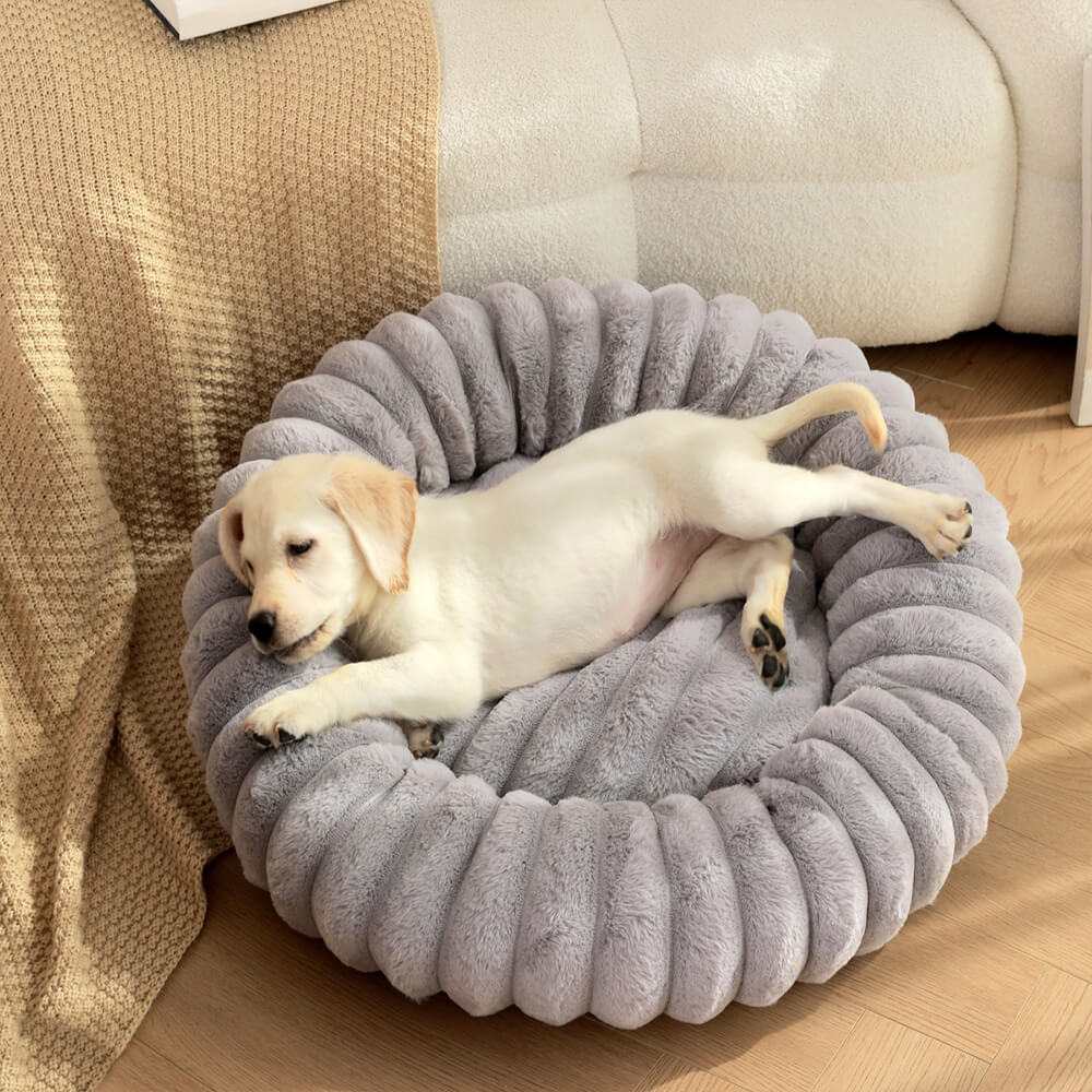 Pet Ultra-Soft Plush Round Donut Support Dog & Cat Bed