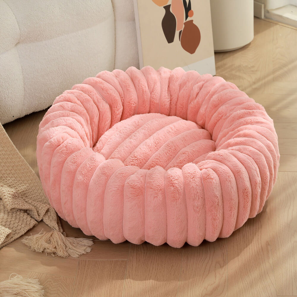 Pet Ultra-Soft Plush Round Donut Support Dog & Cat Bed
