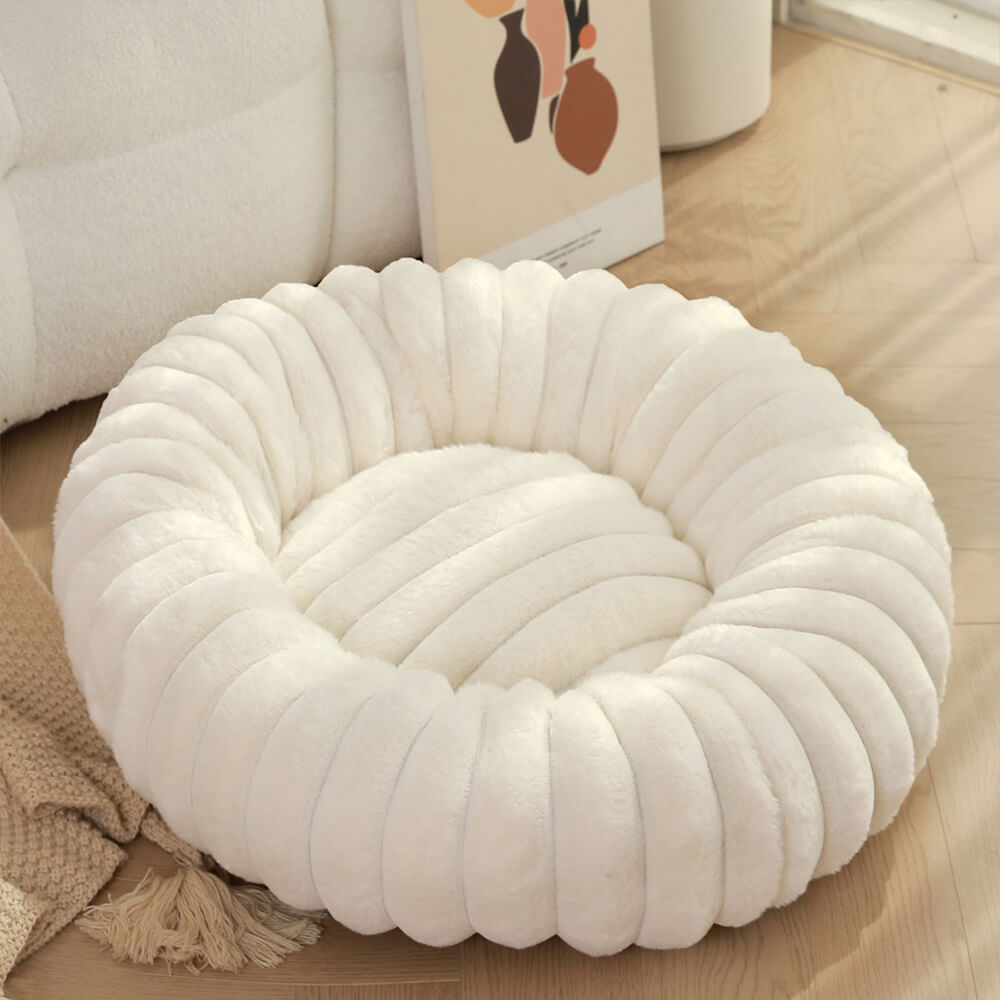Pet Ultra-Soft Plush Round Donut Support Dog & Cat Bed