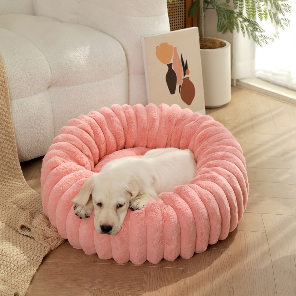 Pet Ultra-Soft Plush Round Donut Support Dog & Cat Bed